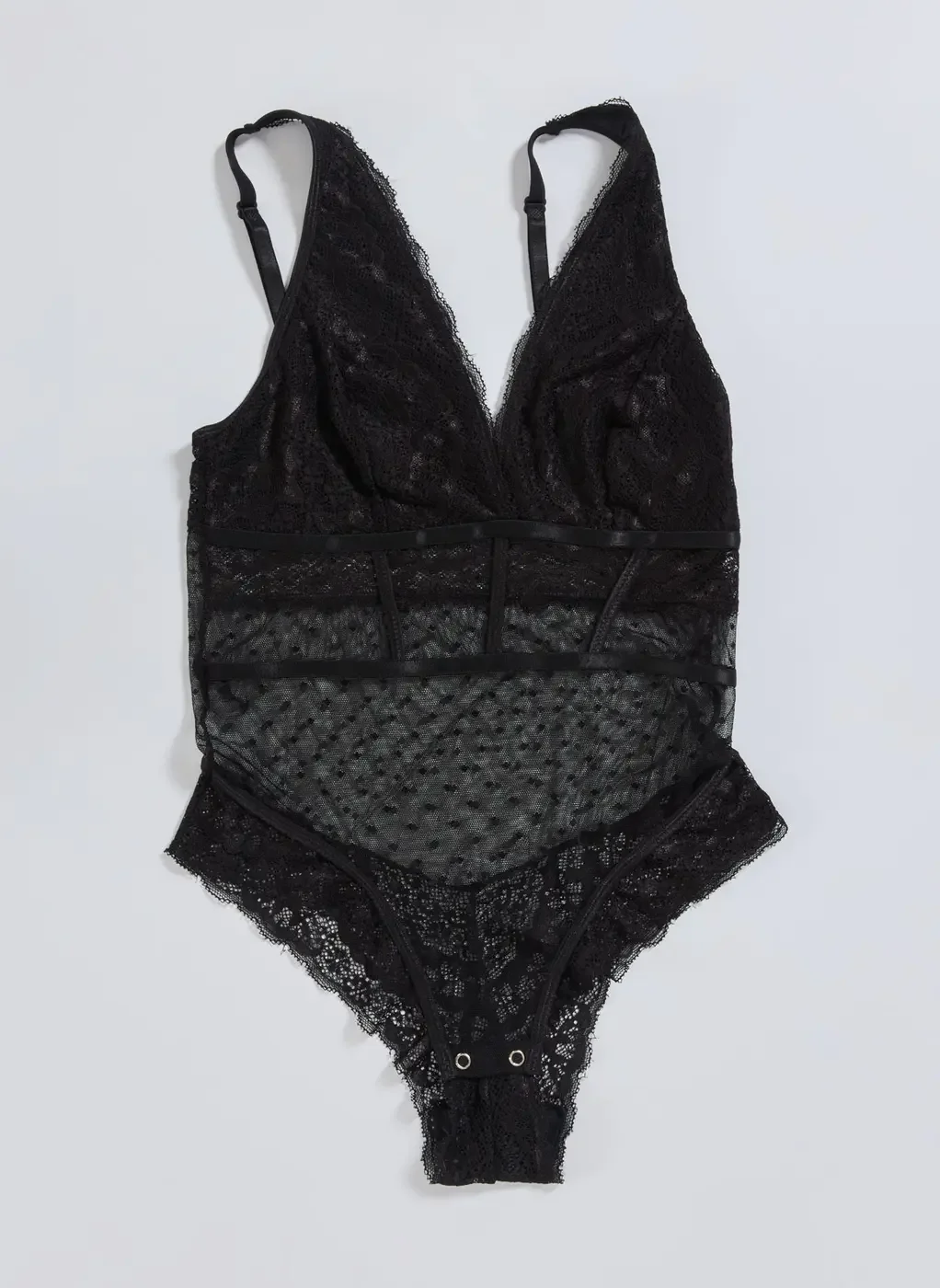 Body Tule E Renda Preto