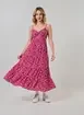 Vestido Midi Rosa Estampado