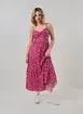 Vestido Midi Rosa Estampado
