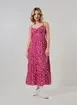 Vestido Midi Rosa Estampado