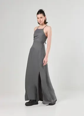 Vestido Longo Fenda Halter