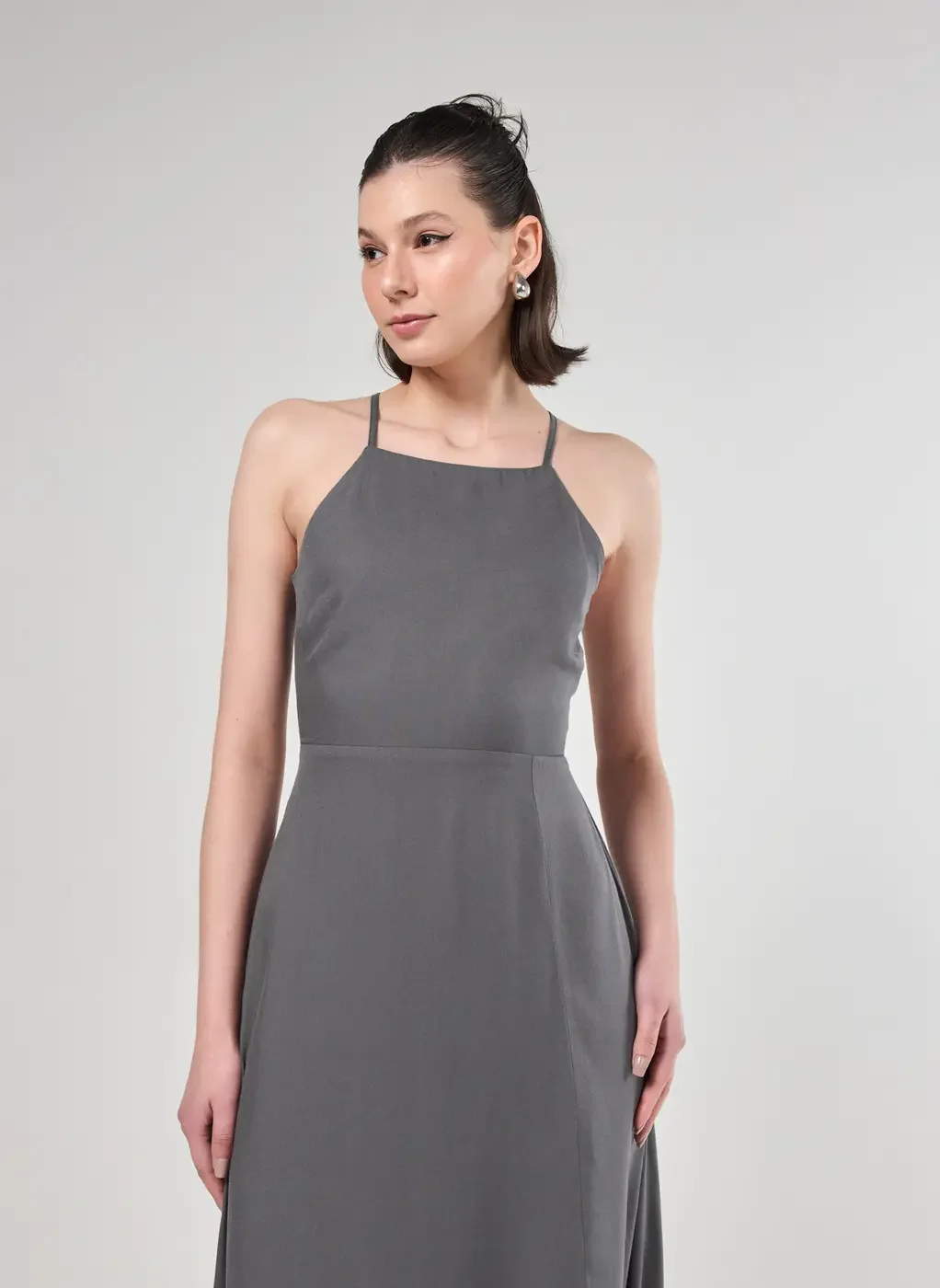 Vestido Longo Fenda Halter