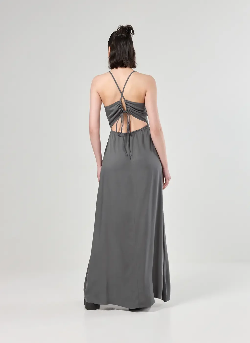 Vestido Longo Fenda Halter