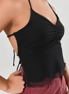 Blusa Em Tule Costas Abertas