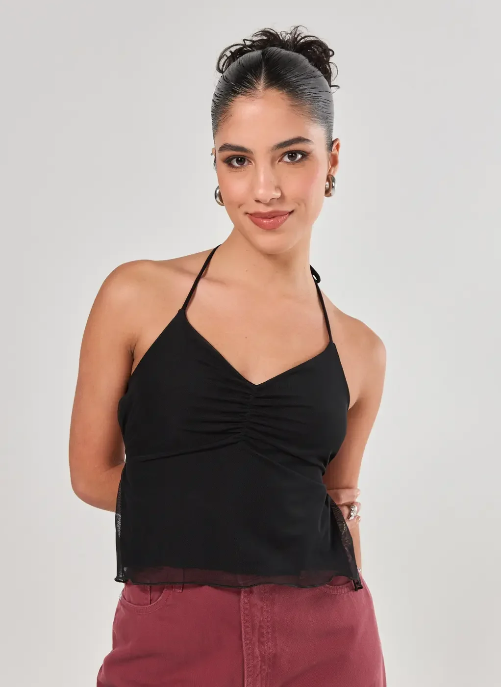 Blusa Em Tule Costas Abertas