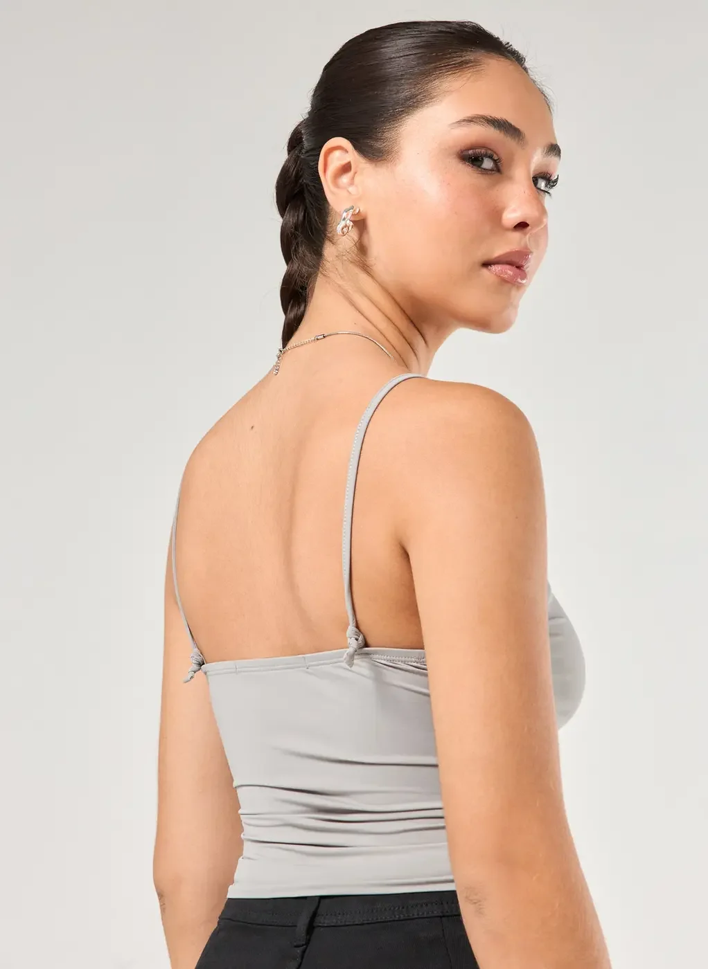 Cropped Em Poliamida Com Franzido