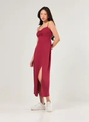 Vestido Midi Busto Franzido