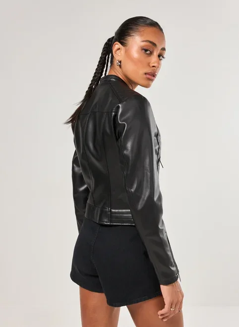 Jaqueta Em Poliuretano Preto