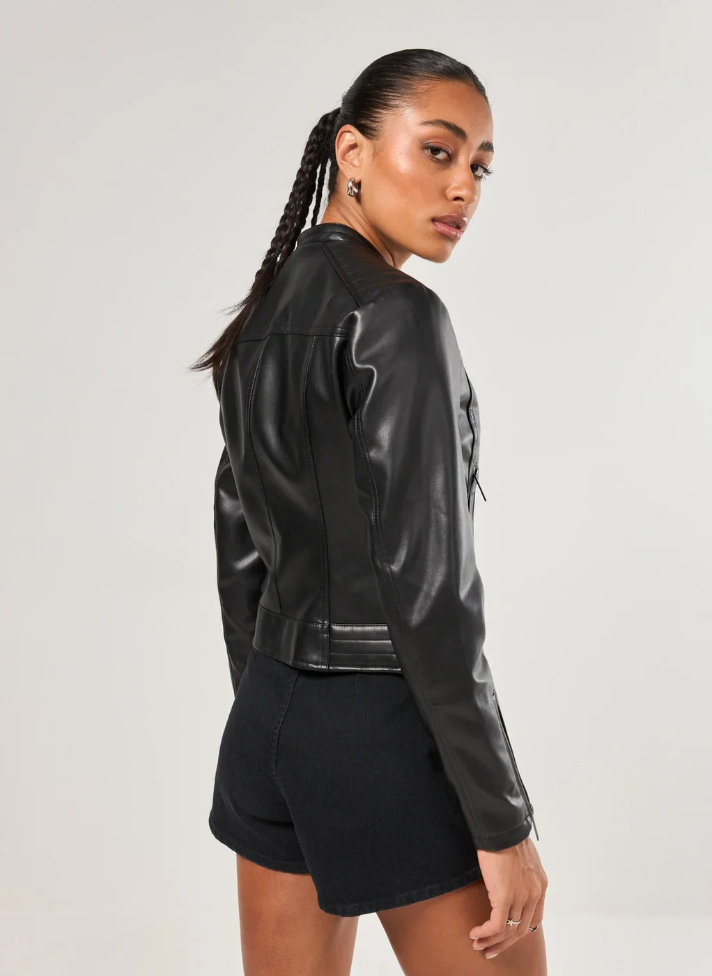 Jaqueta Em Poliuretano Preto