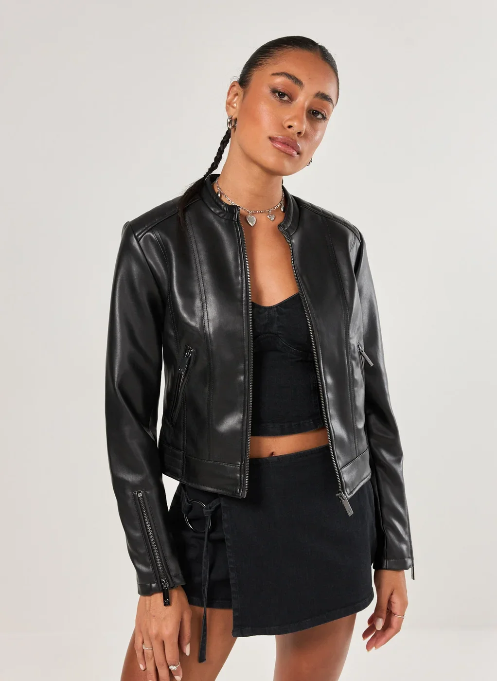 Jaqueta Em Poliuretano Preto