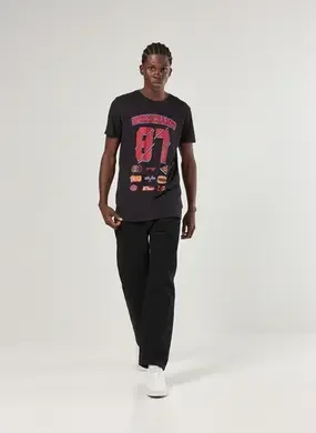 Camiseta Alongada Preta Racer