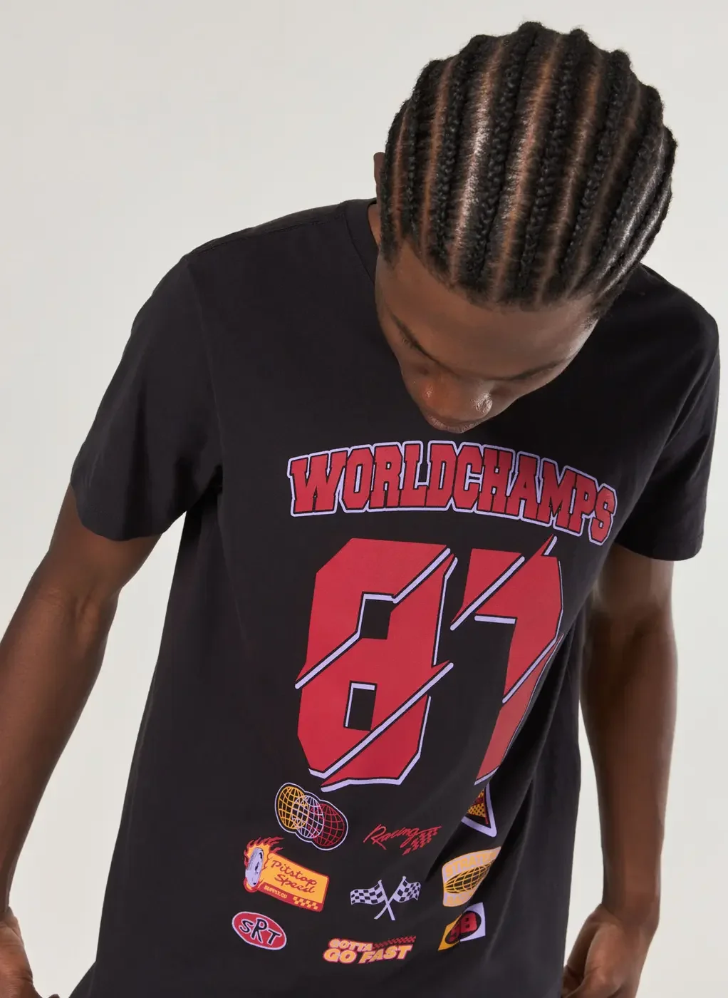 Camiseta Alongada Preta Racer