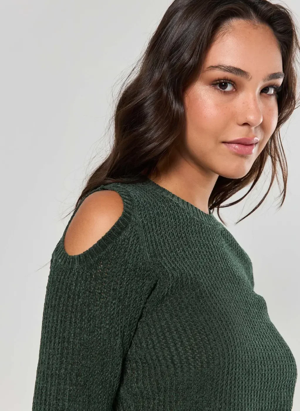 Blusa Manga Longa Chenille Verde
