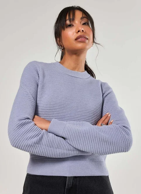 Blusa De Manga Longa Tricô