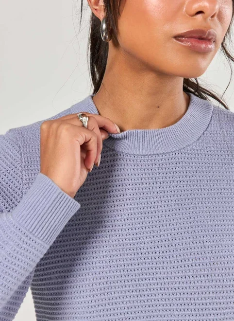 Blusa De Manga Longa Tricô