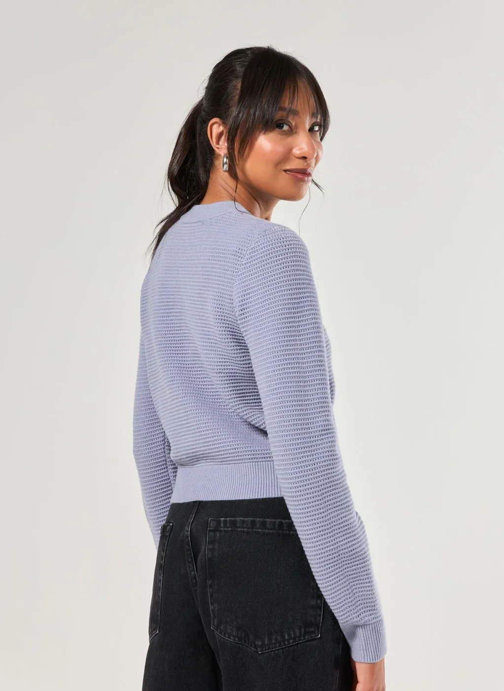 Blusa De Manga Longa Tricô