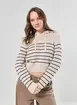 Blusa Tricô Listrada Com Capuz