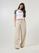 Calça Wide Leg Em Sarja Cós Clean