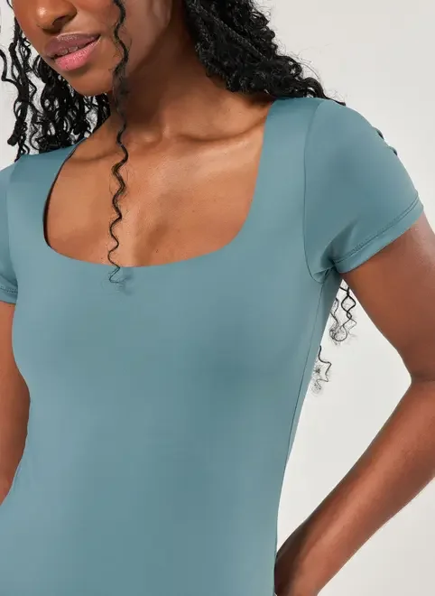 Body Poliamida Decote Reto