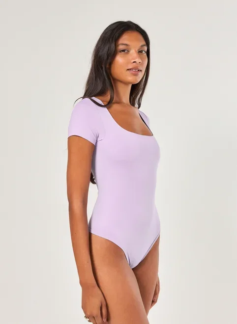 Body Poliamida Decote Reto