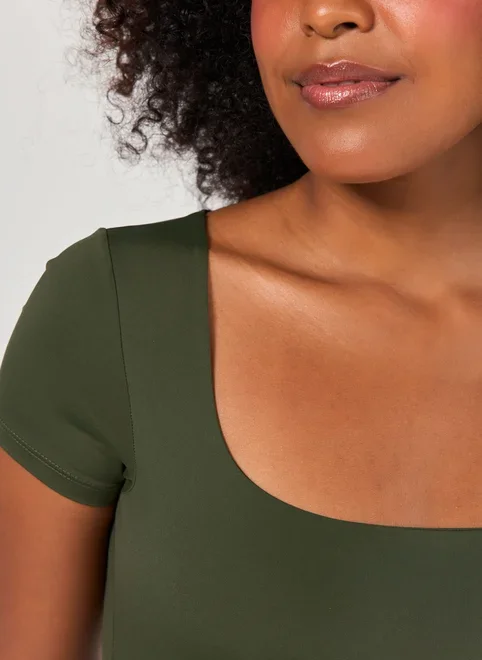 Body Poliamida Decote Reto