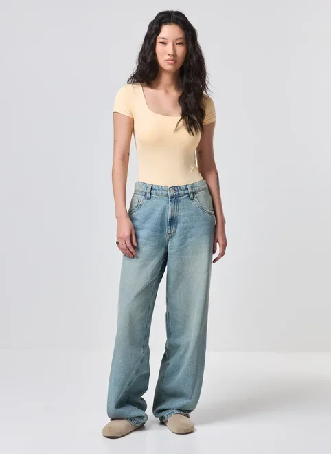 Body Poliamida Decote Reto