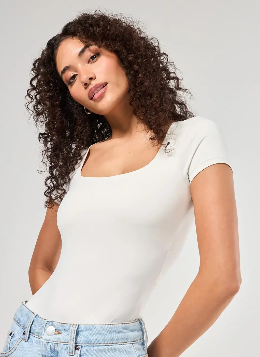 Body Poliamida Decote Reto