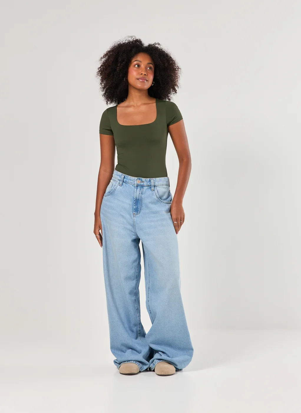 Body Poliamida Decote Reto