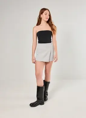 Short Saia Alfaiataria Cós Assimétrico