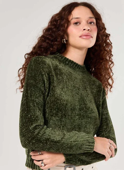 Blusa Manga Longa Tricô Cinza