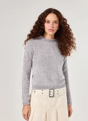 Blusa Manga Longa Tricô Cinza