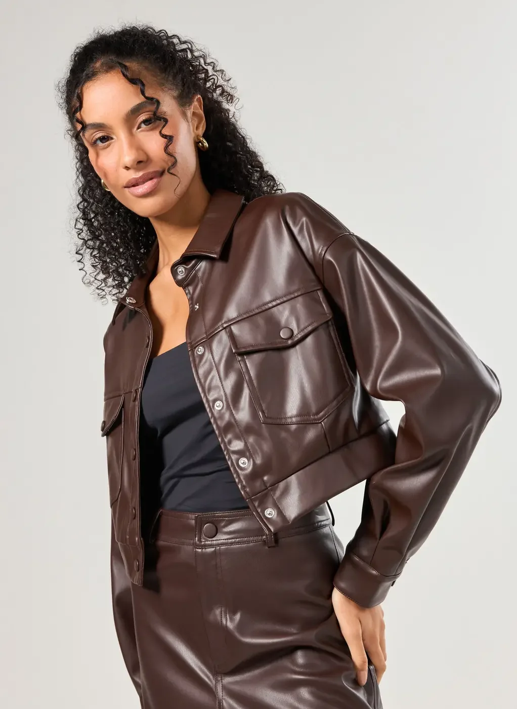 Jaqueta Poliuretano Marrom