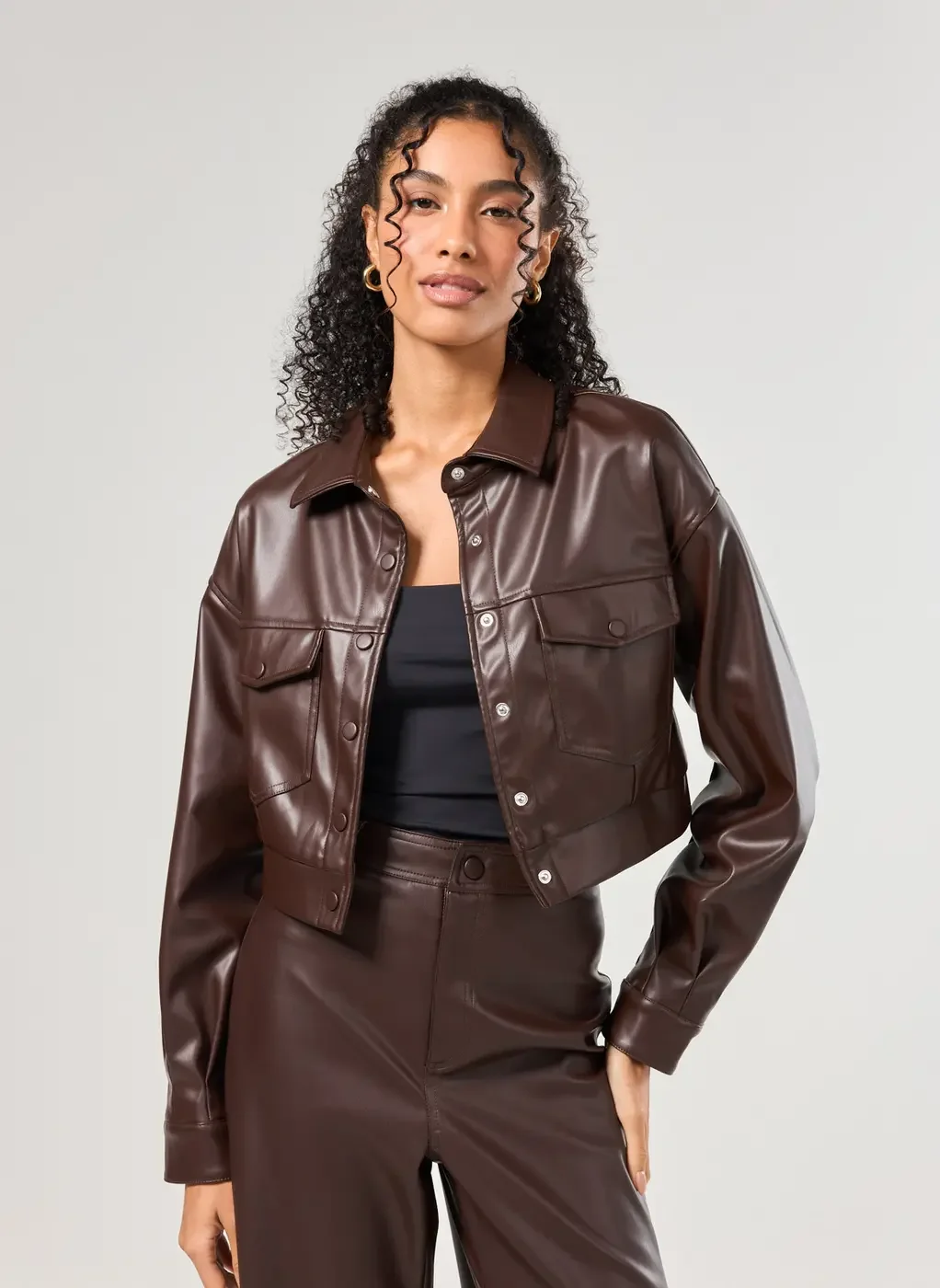 Jaqueta Poliuretano Marrom