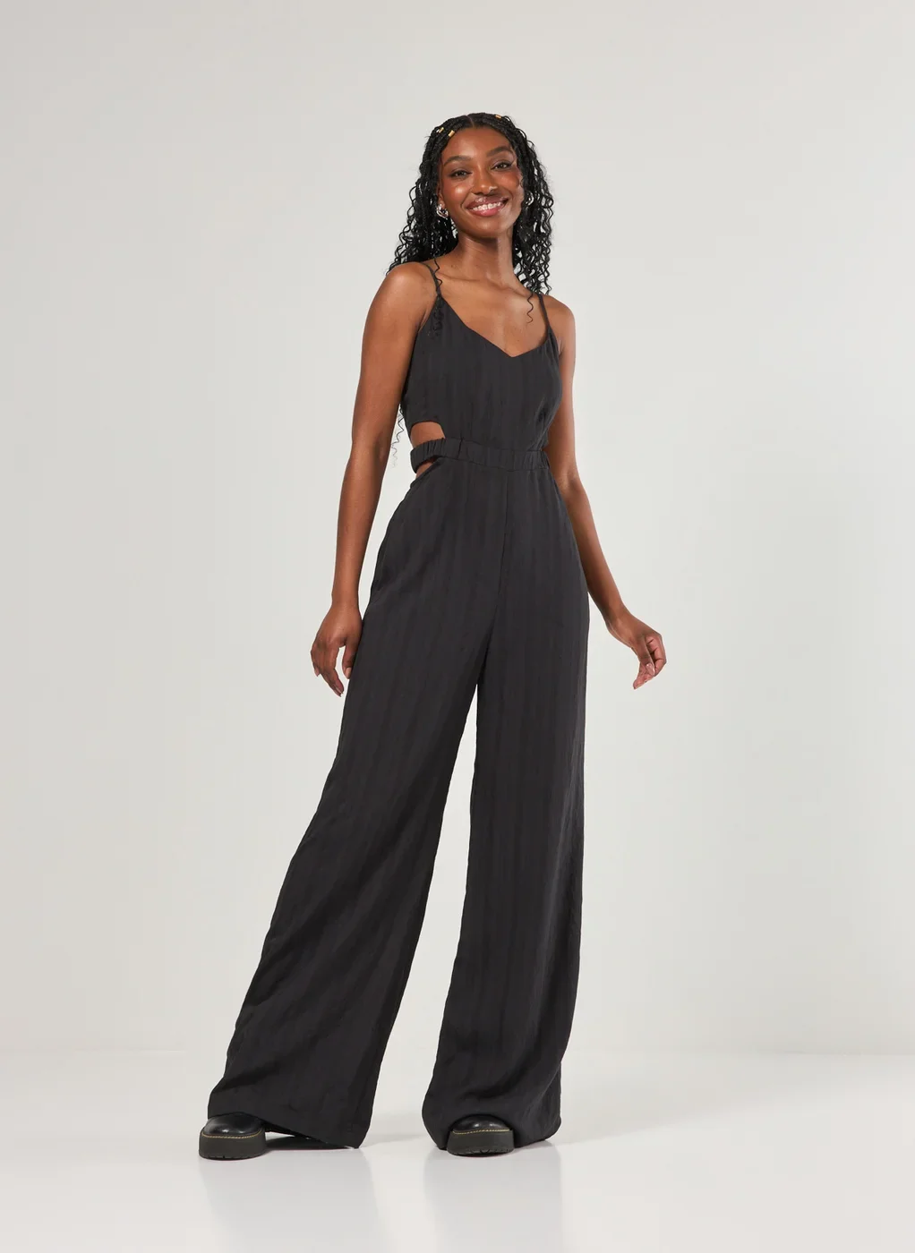 Macacão Longo Abertura E Elástico