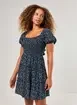 Vestido Curto Marinho Florido