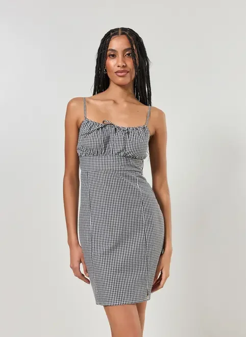 Vestido Curto Quadriculado Vichy