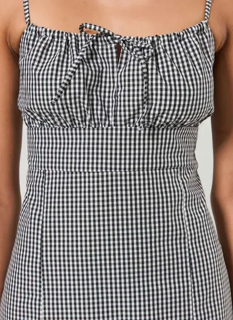 Vestido Curto Quadriculado Vichy