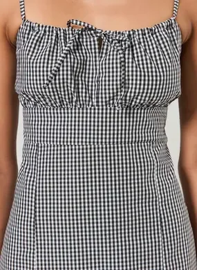 Vestido Curto Quadriculado Vichy