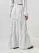 Saia Longa Off-White Flores Azuis