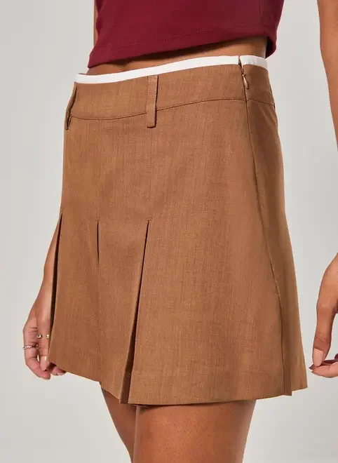 Saia Plissada Caqui