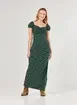 Vestido Midi Verde Florido
