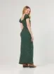 Vestido Midi Verde Florido