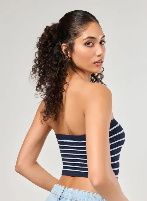 Tube Top Listrado Seamless