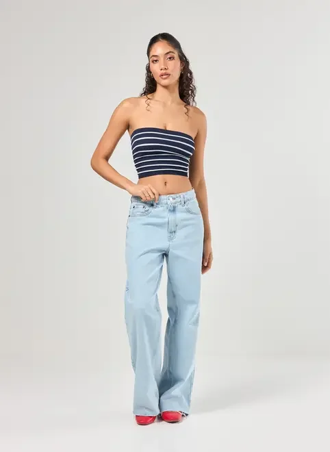 Tube Top Listrado Seamless