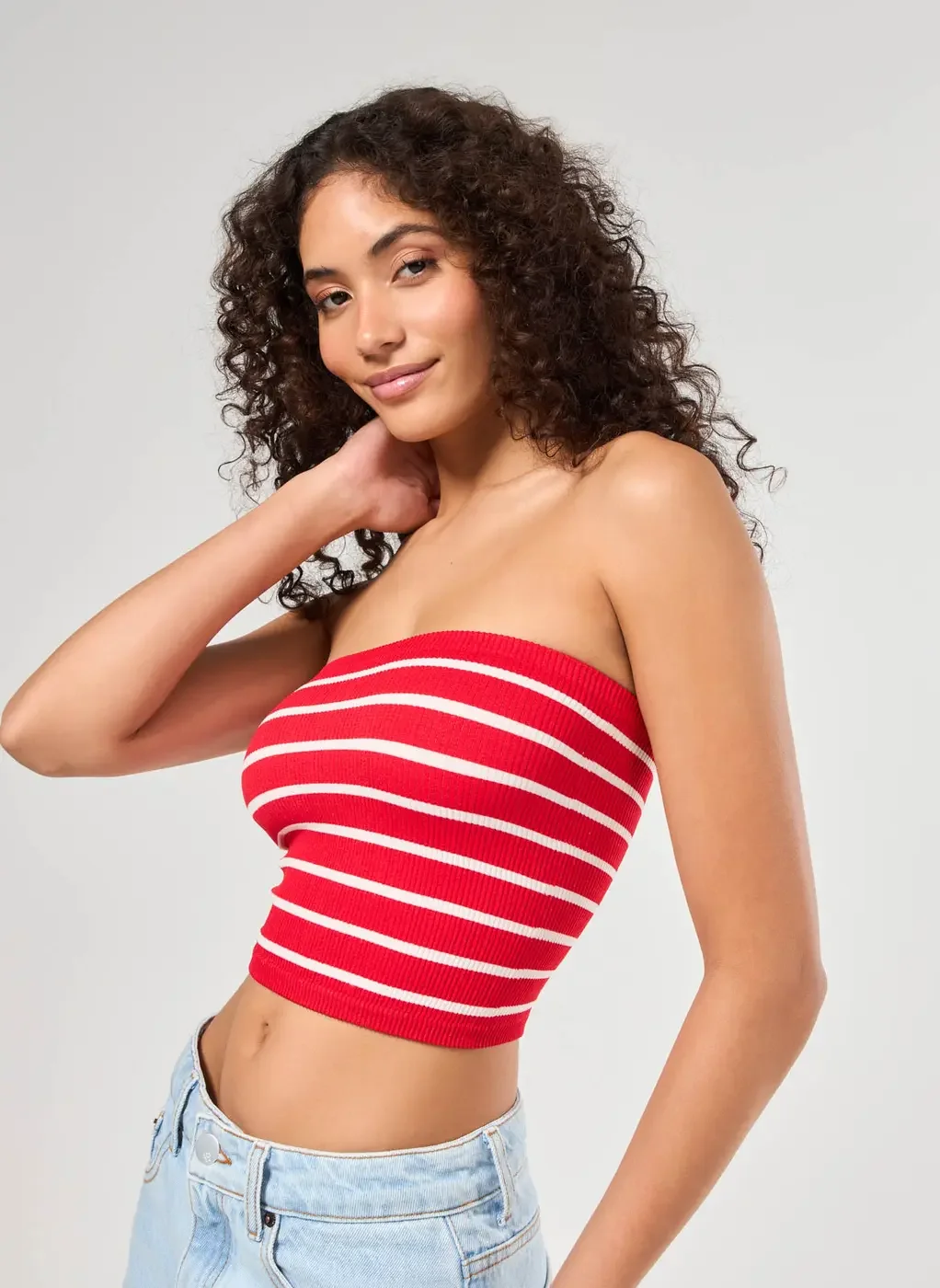 Tube Top Listrado Seamless