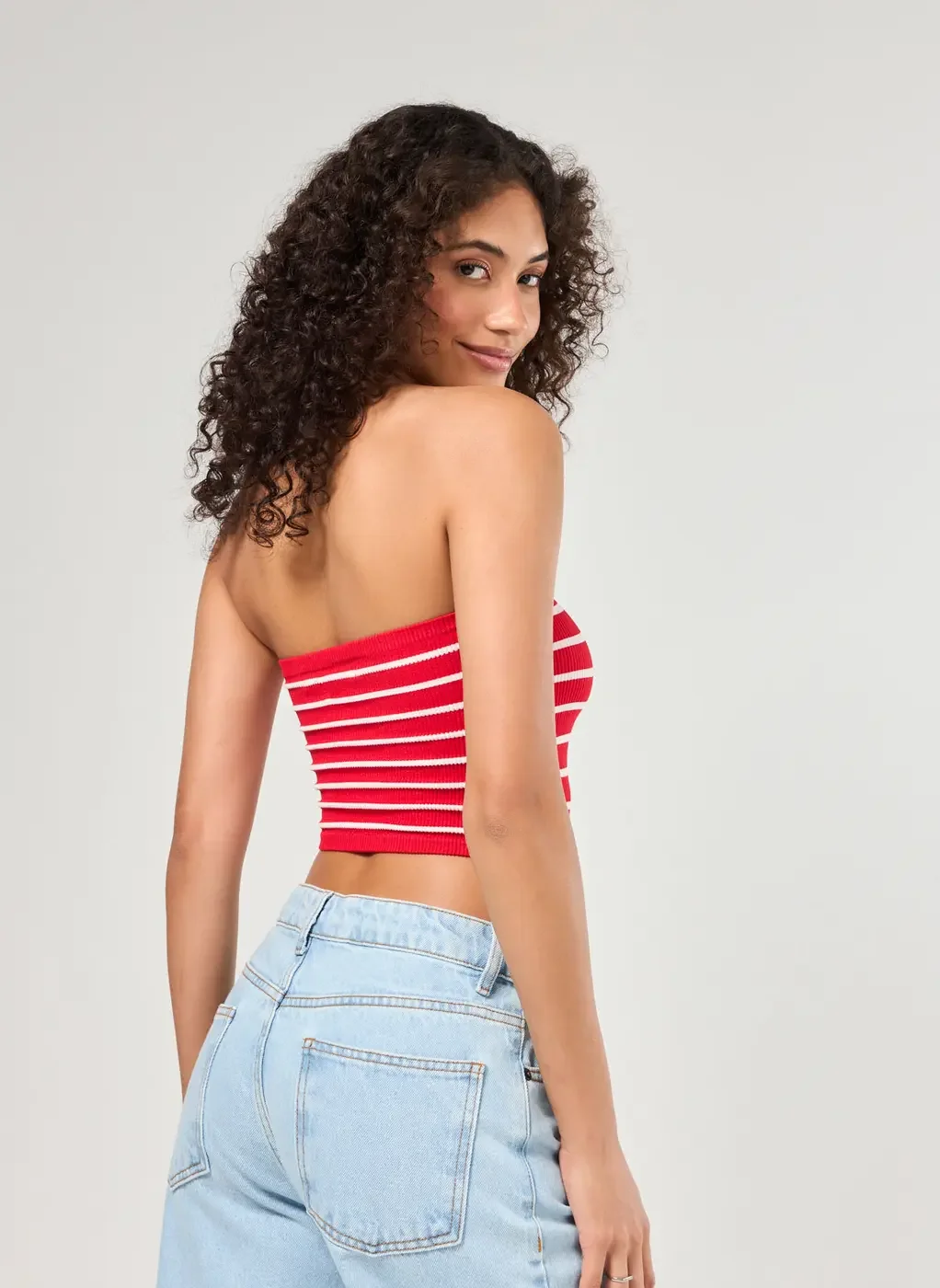 Tube Top Listrado Seamless