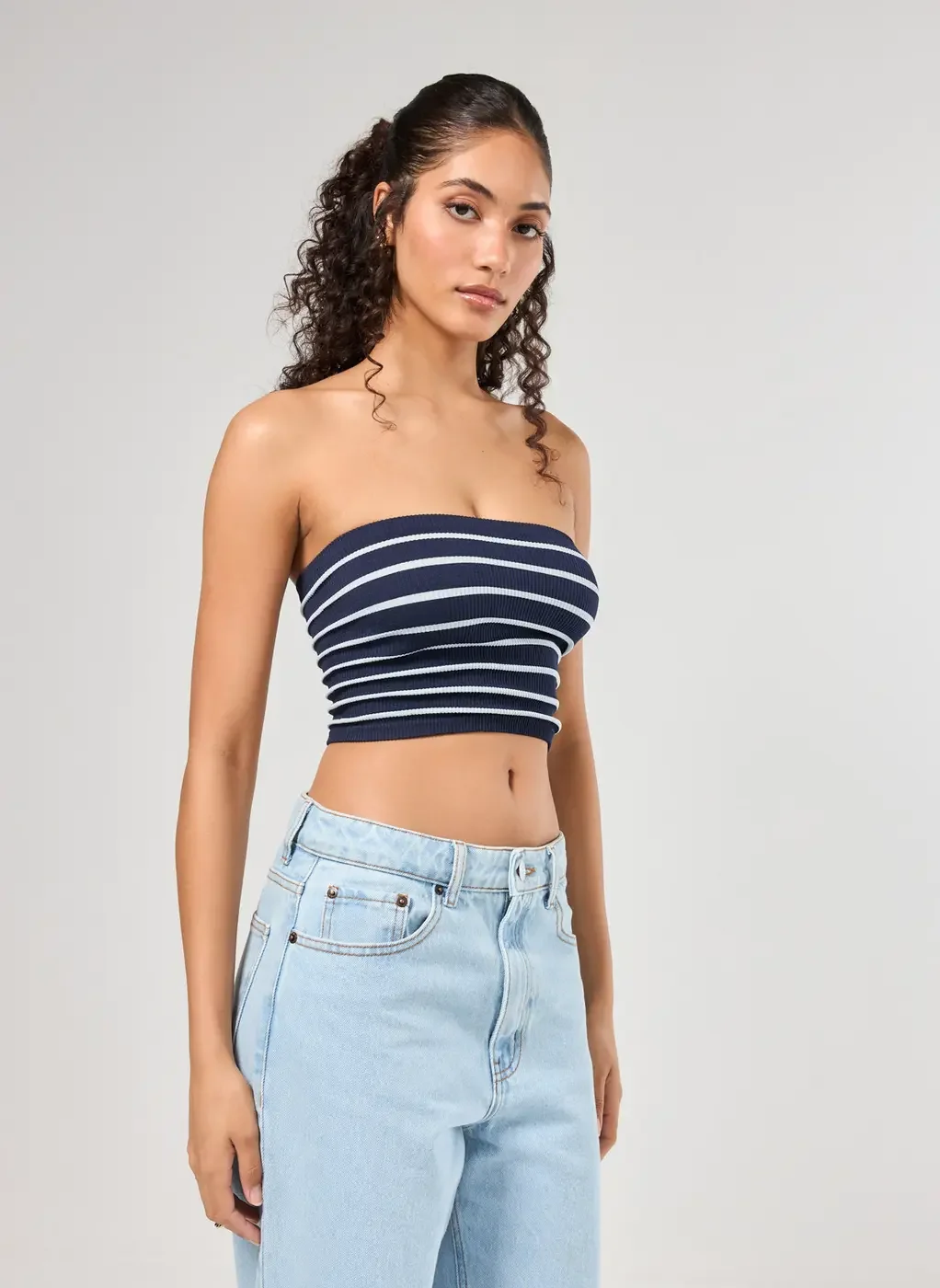 Tube Top Listrado Seamless