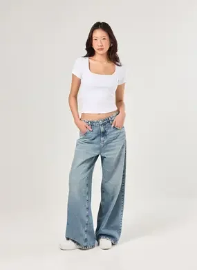 Blusa De Ribana Decote Quadrado