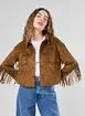 Jaqueta Caramelo Suede Franjas