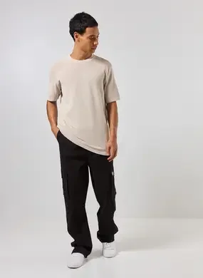 Calça Sarja Reta Cargo Com Cadarço